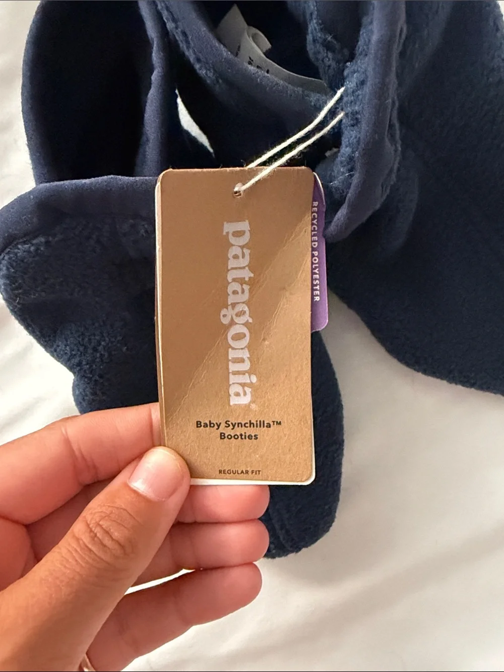 NWT Patagonia Navy Baby Synchilla Fleece Booties